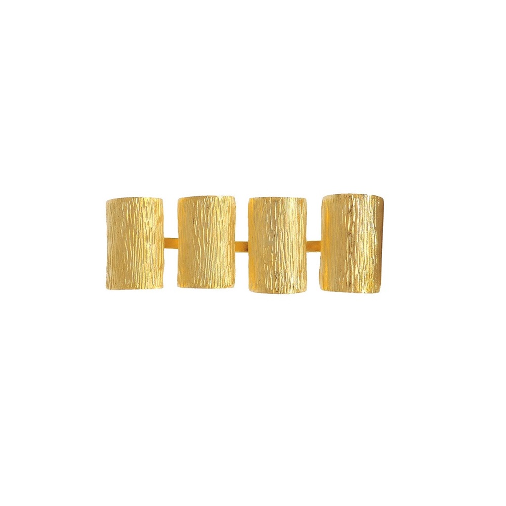 Gold Textured 3 finger Ring